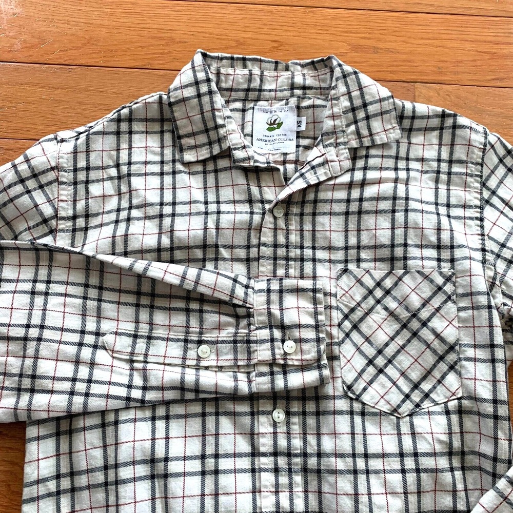 American Colors by Alex Lehr‎ Plaid Button Down Long Sleeve Shirt Womens XS